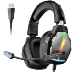 Foyose Wired Gaming Headset with Mic and RGB – Black