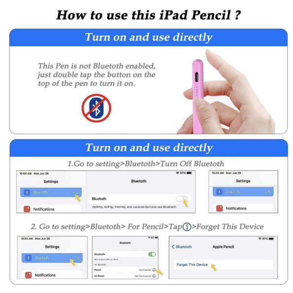 Replacement Apple Stylus Pen with 2 Nibs - Pink 2