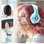 Ozeino Gaming Headset with Microphone RGB Lights Stereo Surround Sound – Compatible with Xbox One Ps5 Ps4 PC Switch – Light Blue