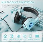 Ozeino Gaming Headset with Microphone RGB Lights Stereo Surround Sound – Compatible with Xbox One Ps5 Ps4 PC Switch – Light Blue