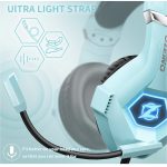 Ozeino Gaming Headset with Microphone RGB Lights Stereo Surround Sound – Compatible with Xbox One Ps5 Ps4 PC Switch – Light Blue