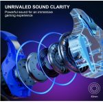 PHOINIKAS LED Lit Over Ear Gaming Headset with Noise Cancelling Mic 7.1 Stereo Sound – for PS4 PC PS5 Xbox – Violet