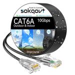 Cat6a 10G 550MHZ Slim Ethernet Cable – Black