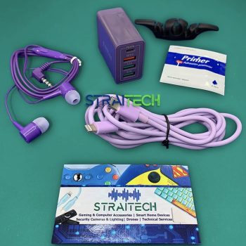 40W 4-Port Universal Fast Charging Bundle - Purple