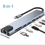 8in1 USB Type C Thunderbolt 3 Docking Station with RJ45 and Fast PD