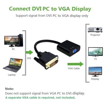 DVI-D Male 24+1 PIN to VGA Female 15 PIN Adapter 2