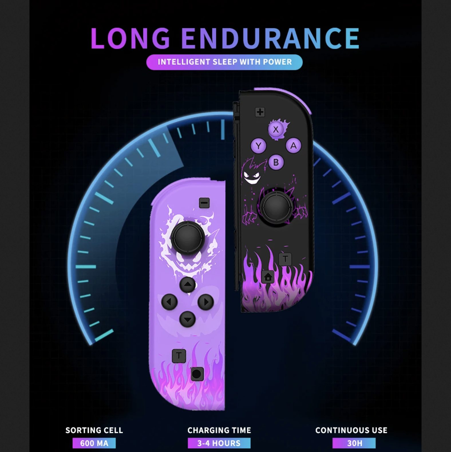 Replacement L+R Joycon Controllers for Nintendo Switch - Wireless with Turbo Wake Up Function 4 Replacement L+R Joycon Controllers for Nintendo Switch - Wireless with Turbo Wake Up Function 4