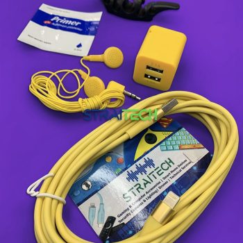 Universal Dual Port Charger Bundle - USB A & Lightning - Yellow