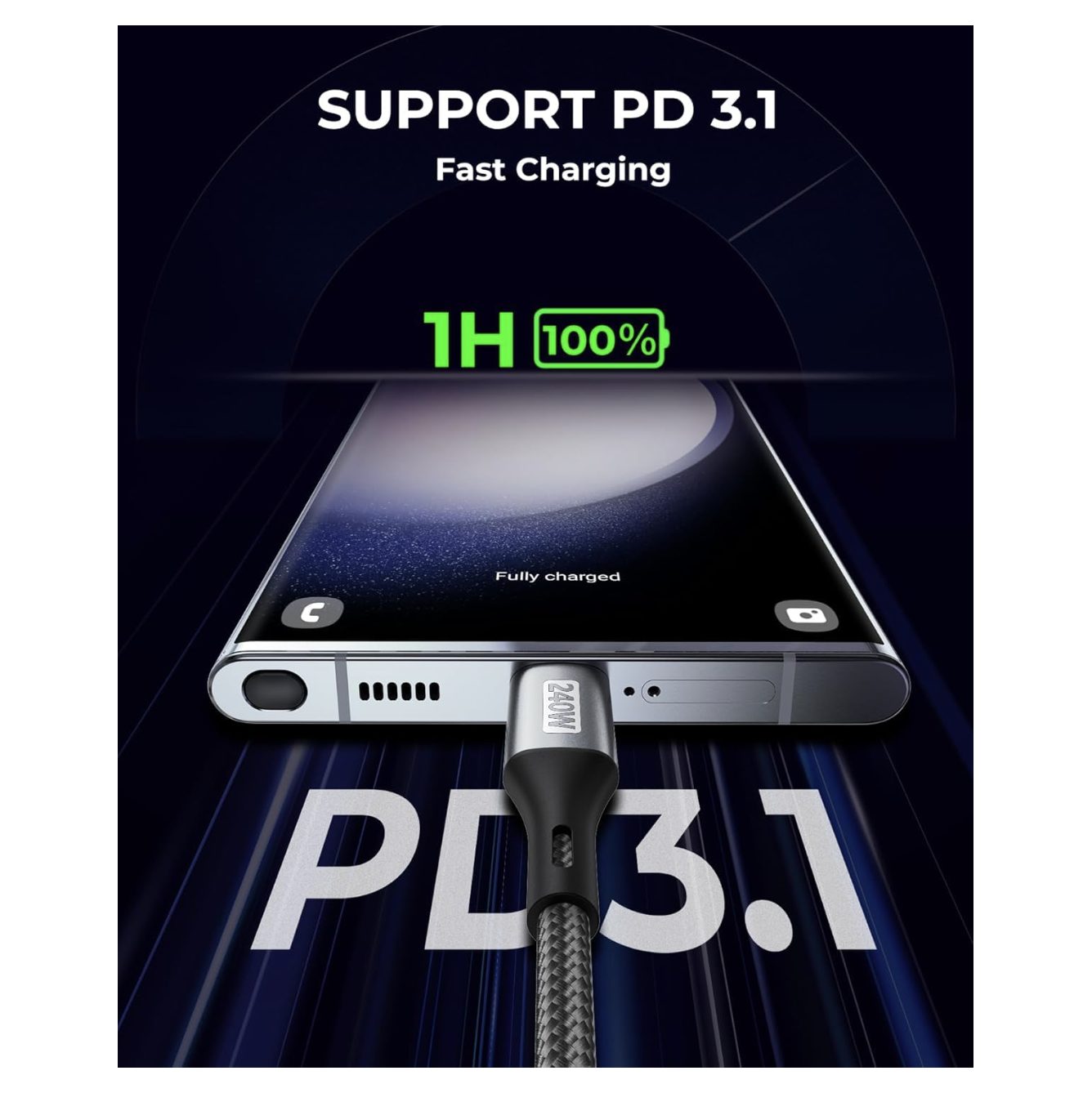 240W:100W USB C to USB C Fast Charging - PD 3.1 - 6.6FT 5 240W:100W USB C to USB C Fast Charging - PD 3.1 - 6.6FT 5