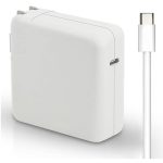 61W – Replacement USB C Type-C AC Charger – Macbook 12-16 Compatible – White