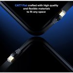 Flat Cat7 High-Speed Ethernet LAN Cord – Blue – 50 Feet