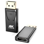 Uni-Directional Male Display Port DP to Female HDMI Adapter – 24k Gold Plated 4K