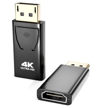 Uni-Directional Male Display Port DP to Female HDMI Adapter - 24k Gold Plated 4K