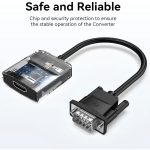 VENTION VGA to HDMI Adapter – Gold-Plated Male to Female with 0.5FT Audio Cable