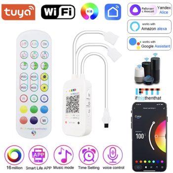 25ft - Smart Led Light Strip with App and Remote Control Music Sync Color Changing 1