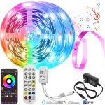 50ft – Smart App Control Led Strip Lights with RGB Music Sync Color Changing Bluetooth