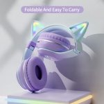 Xiaomi Wireless Stereo BT Headphones with RGB Cute Cat & Microphone – Blue Pink