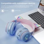 Xiaomi Wireless Stereo BT Headphones with RGB Cute Cat & Microphone – Blue Pink