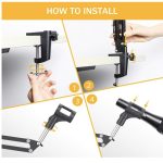 Heavy Duty Studio Suspension Scissor Mic Arm Stand Kit with Shock Mount – Black