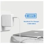 118:96W – Replacement USB C Type-C AC Charger – Macbook 12-16 Inch Compatible – White