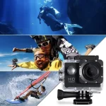 VEMONT Full HD 2.0 Inch Action Camera – 1080P 12MP 30m:98ft Underwater Waterproof with Mounting Accessories Kit – Black