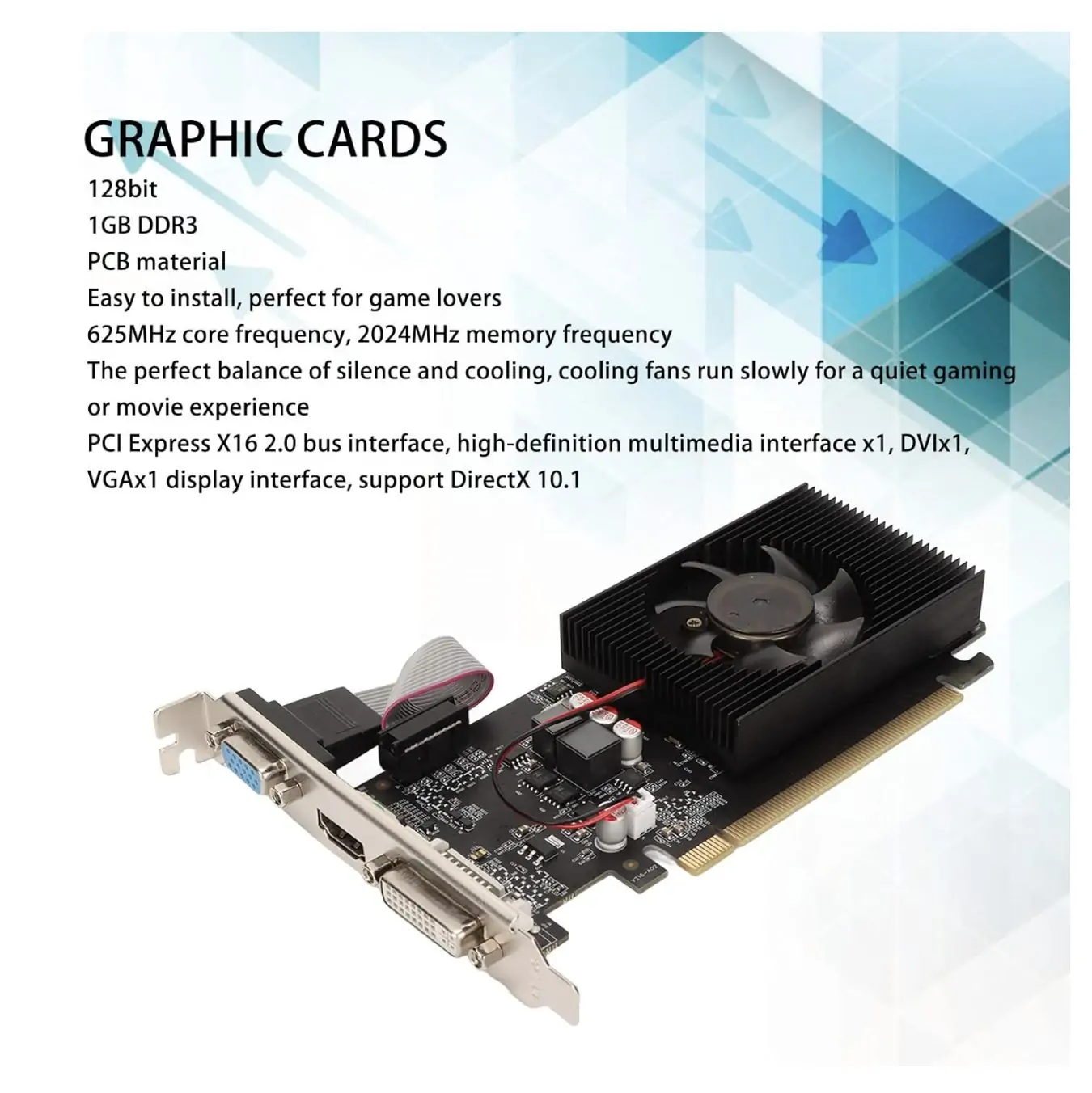 GeForce GT220 1GB DDR3 V:D:HDMI Graphics Card 1