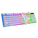 Luminous USB Wired Keyboard And Mouse Set – Mechanical Keyboard – White Edge