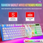 Luminous USB Wired Keyboard And Mouse Set – Mechanical Keyboard – White Edge