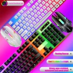 Luminous USB Wired Keyboard And Mouse Set – Mechanical Keyboard – White Edge