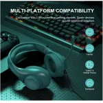 Phoinkas H-7 Wired Over Ear Gaming Headset with 7.1 Surround Sound – Noise Cancelling Flexible Mic – Green