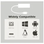 USB C 2.0 to Ethernet Adapter – Gigabit RJ45 to USB C – Thunderbolt 3