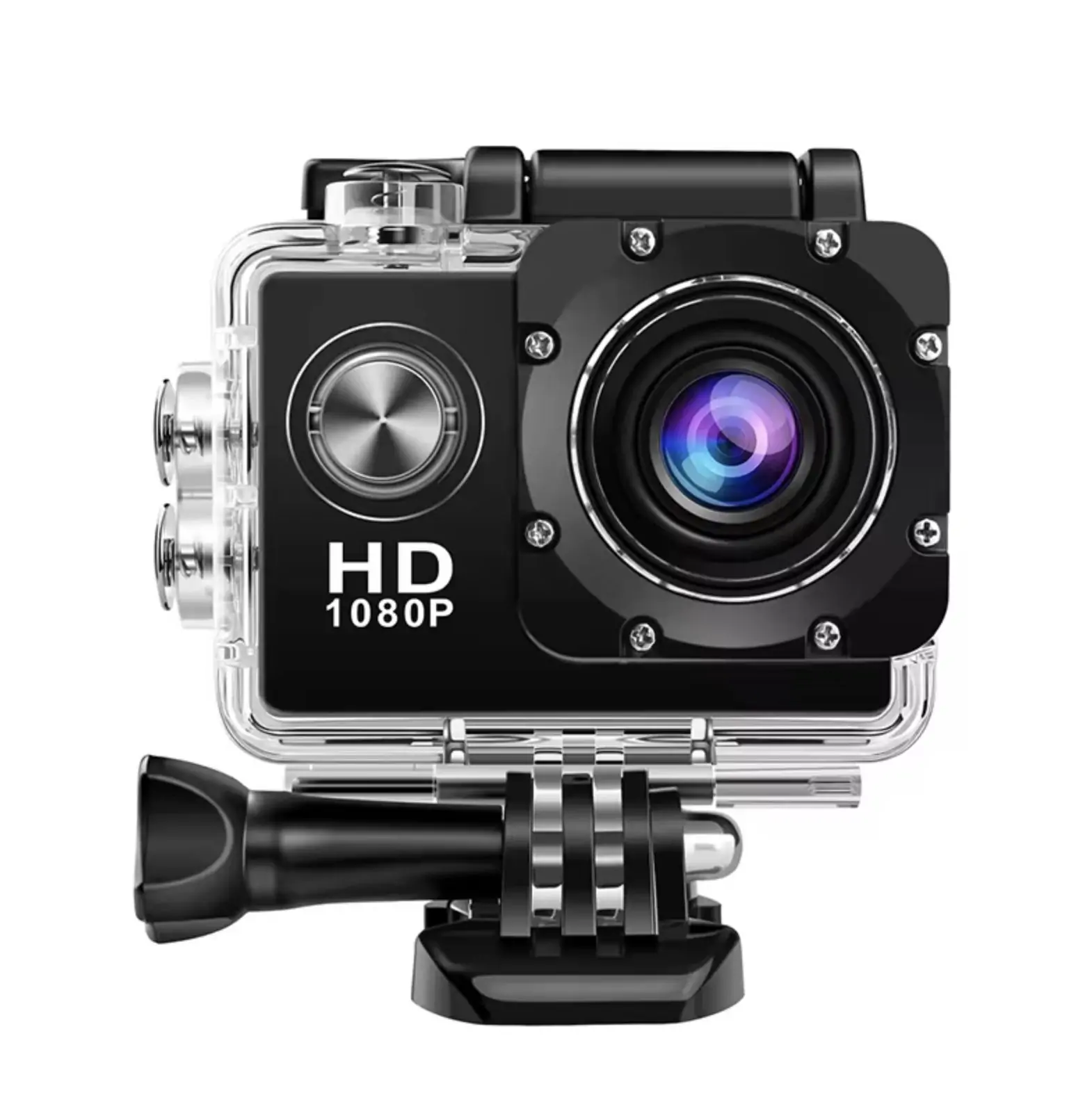VEMONT Full HD 2.0 Inch Action Camera - 1080P 12MP 30m:98ft Underwater Waterproof with Mounting Accessories Kit - Black