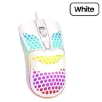USB Wired RGB Luminous Gaming Mouse – 1600DPI – White