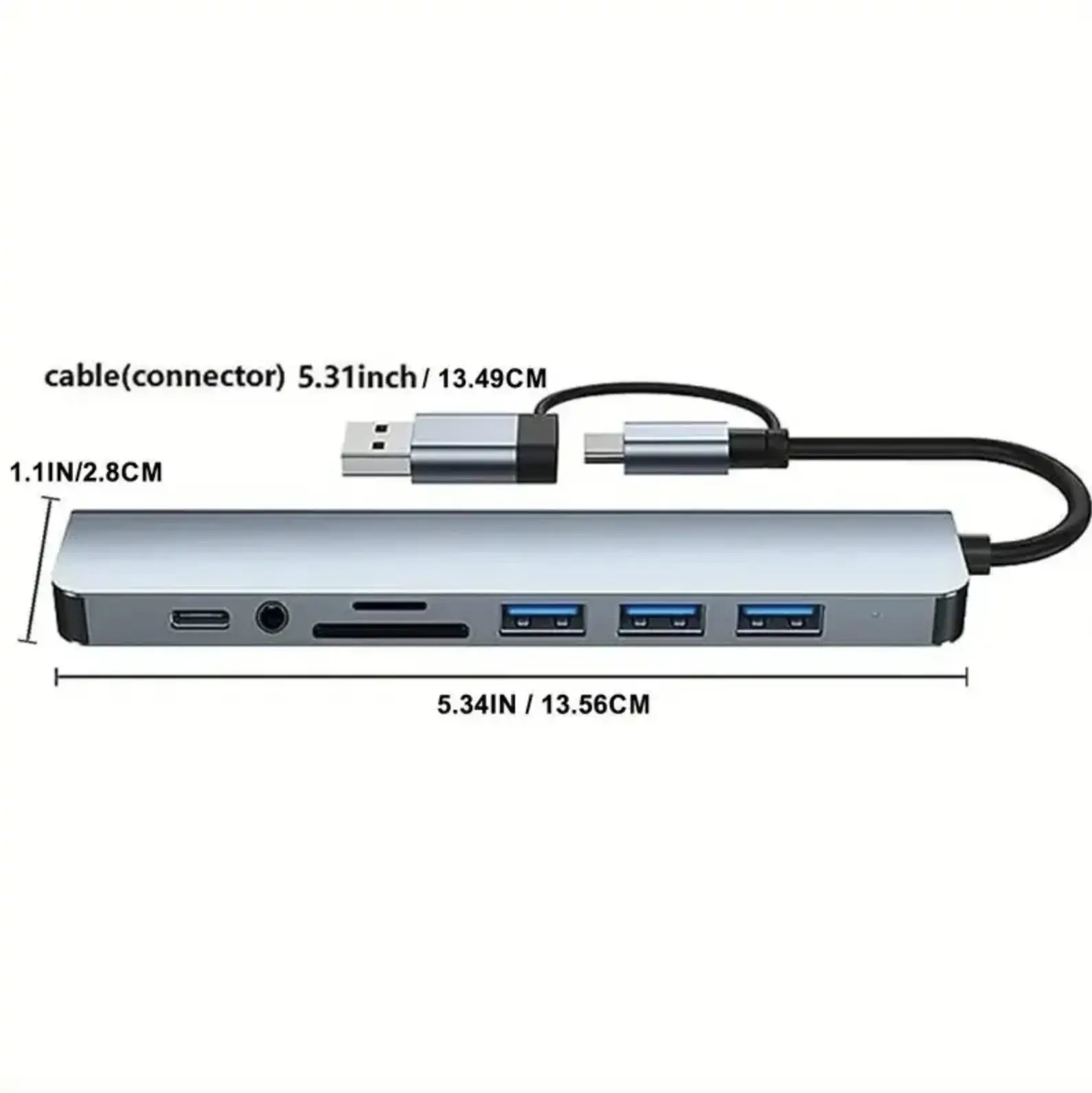 8 In 1 USB HUB Docking Station with Audio 1