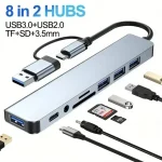 8 In 1 USB HUB Docking Station with Audio