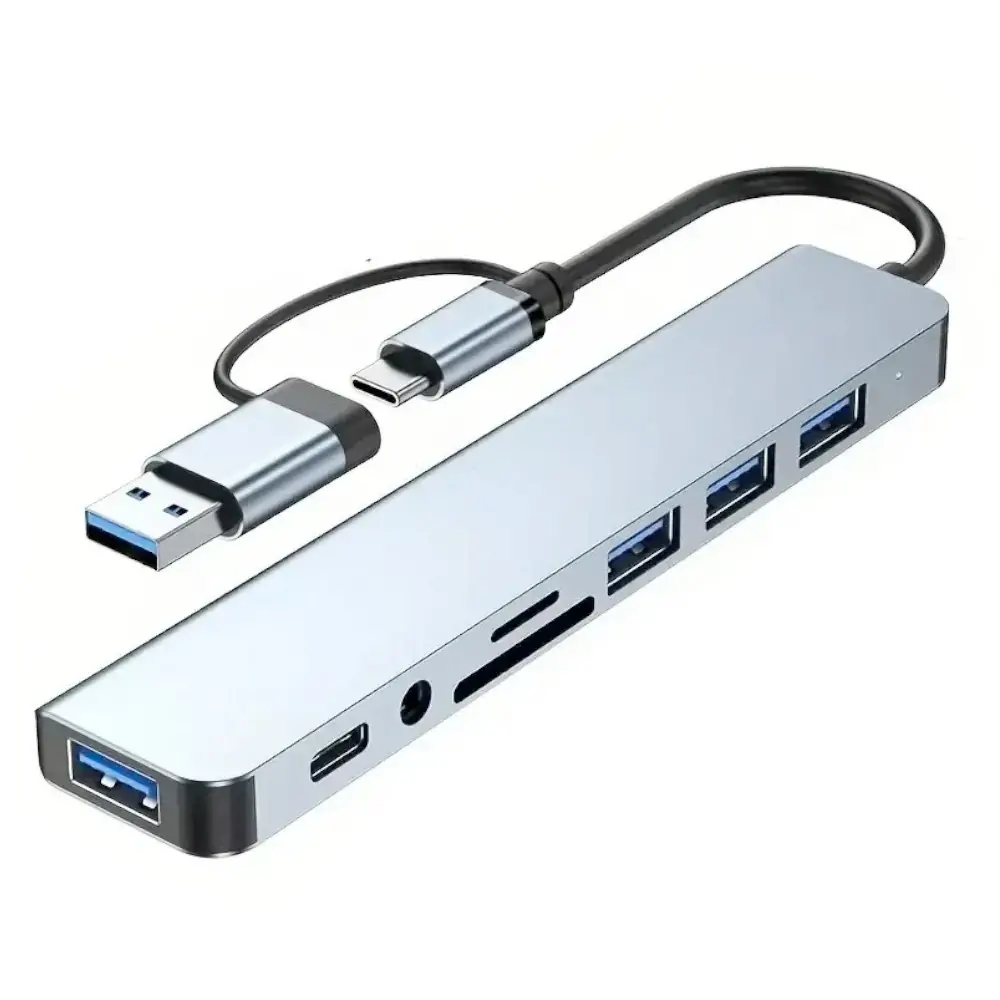 8 In 1 USB HUB Docking Station with Audio
