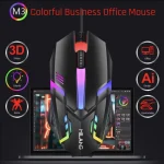 M3 Wired USB Gaming Mouse – Colorful Glowing RGB Backlighting – Black