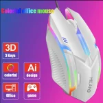 M3 Wired USB Gaming Mouse – Colorful Glowing RGB Backlighting – White