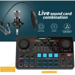 H500+BM800 Podcast Equipment Bundle – includes All-in-one Audio Interface with Premium Mic Preamp, XLR Condenser Microphone and 3.5MM Mic