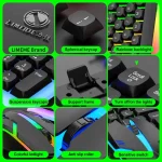 Luminous USB Wired Keyboard And Mouse Set – Mechanical Keyboard – Black Edge