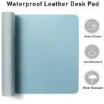 Non-Slip Waterproof PU Leather Mouse Pad – Blue Topaz