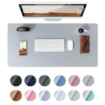Non-Slip Waterproof PU Leather Mouse Pad – Light Grey