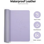 Non-Slip Waterproof PU Leather Mouse Pad – Light Purple
