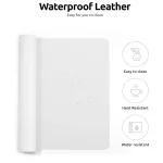 Non-Slip Waterproof PU Leather Mouse Pad – White