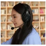 Wired USB Headset with Microphone – Black – Full Ear Cups