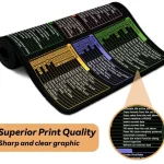 XL Large Mouse Pad with Excel Cheat Sheet – 31.5 x 11.8in – Black