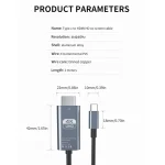 4K USB Type C to HDMI Conversion Cable – Thunderbolt 3 – 1.8M:6FT
