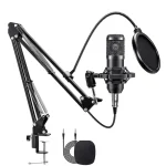 BM800 XLR Condenser Microphone and Scissor Arm Bundle – Black