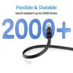 Flat UTP 10Gbps High-Speed Cat6 Ethernet Cable – Black