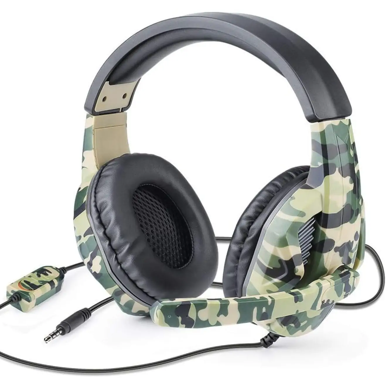 Gaming Headset with 3.5mm Plug Microphone - Camouflage Green